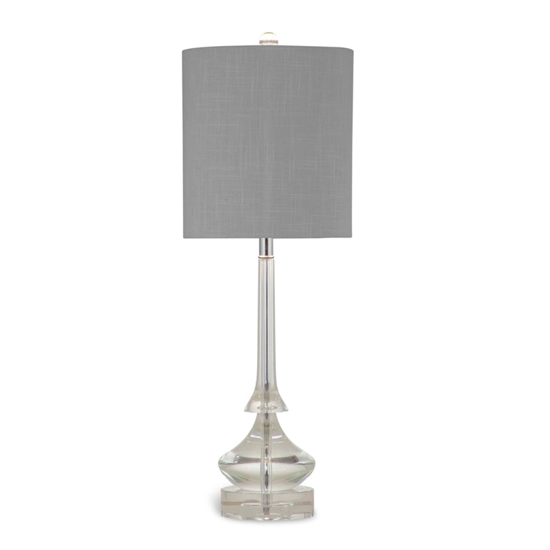Bassett Mirror Rivoli Crystal Table Lamp in White