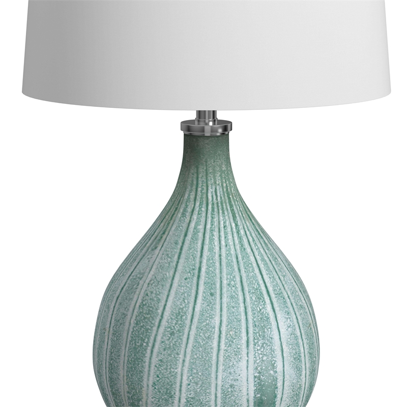 Bassett Mirror Nassau Glass Table Lamp in Green Sea Glass