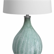 Bassett Mirror Nassau Glass Table Lamp in Green Sea Glass