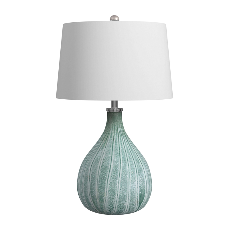 Bassett Mirror Nassau Glass Table Lamp in Green Sea Glass