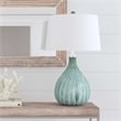 Bassett Mirror Nassau Glass Table Lamp in Green Sea Glass