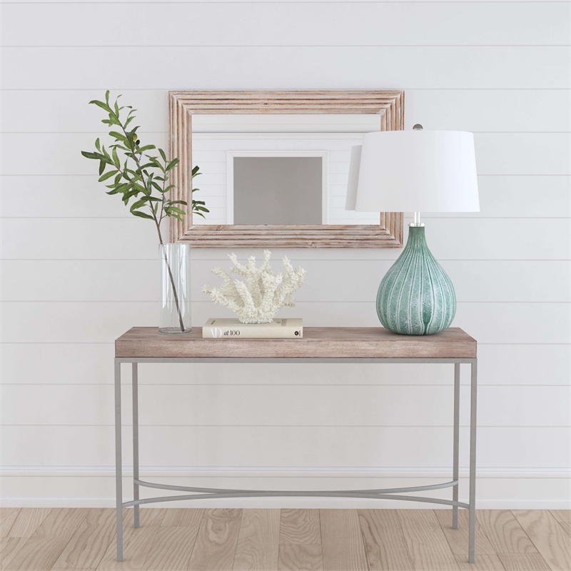 Bassett Mirror Nassau Glass Table Lamp in Green Sea Glass
