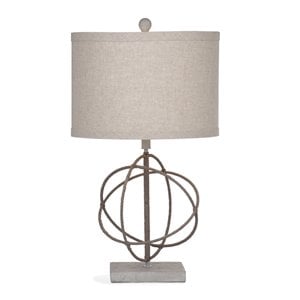 bassett mirror caswell metal table lamp in brown and gray
