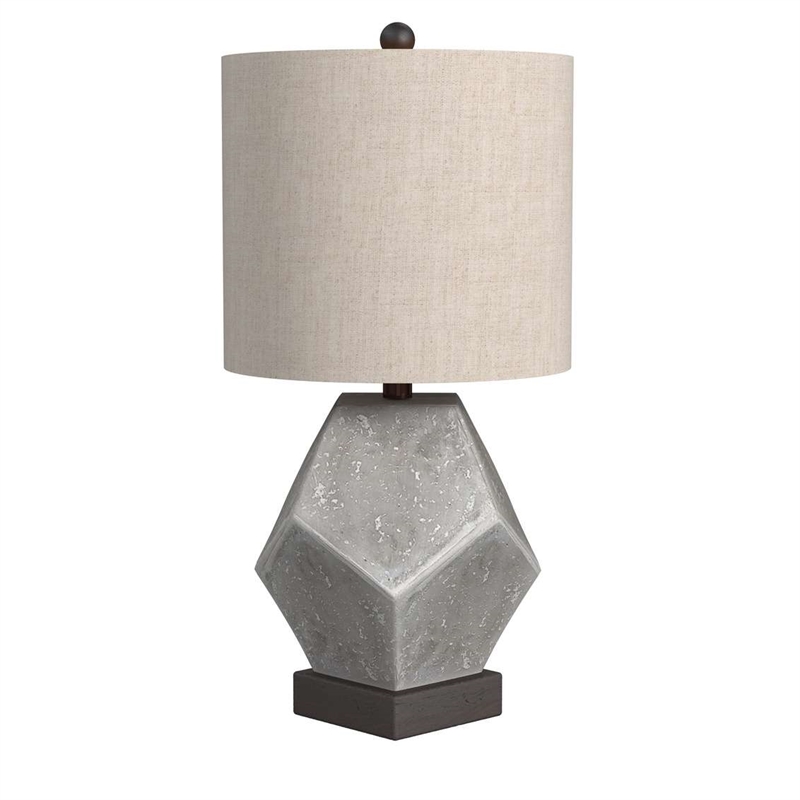Bassett Mirror Wallace Resin Table Lamp in Gray