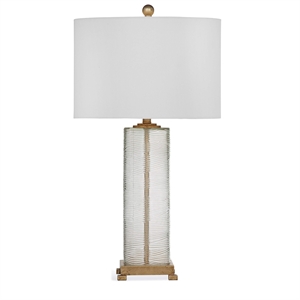 Bassett Mirror Maroa Glass Table Lamp in White and Gold