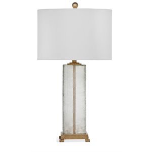 bassett mirror maroa glass table lamp in white and gold