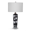 Bassett Mirror Nikola Glass Table Lamp in Gray and Clear