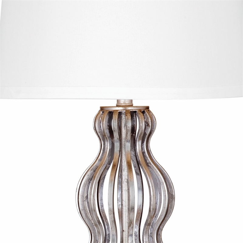 Bassett Mirror Sophie Metal Table Lamp in Silver Leaf