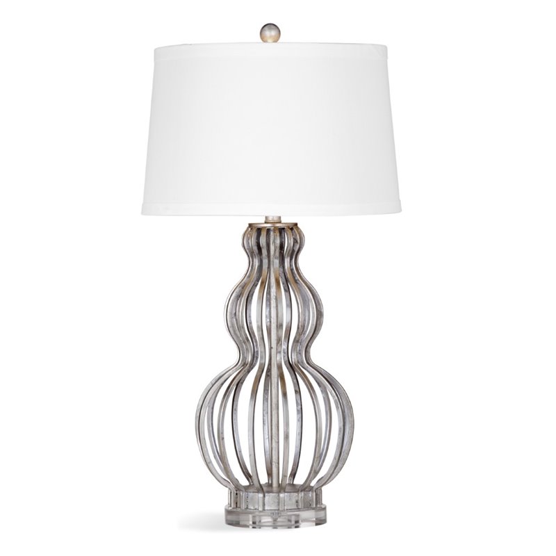 Bassett Mirror Sophie Metal Table Lamp in Silver Leaf