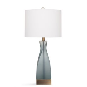 bassett mirror anthea glass table lamp in frosted blue