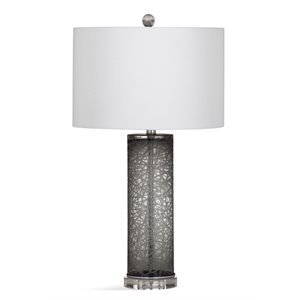 bassett mirror danbury glass table lamp in gray and clear