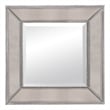 Beaded Wood Wall Mirror in Silver Leaf