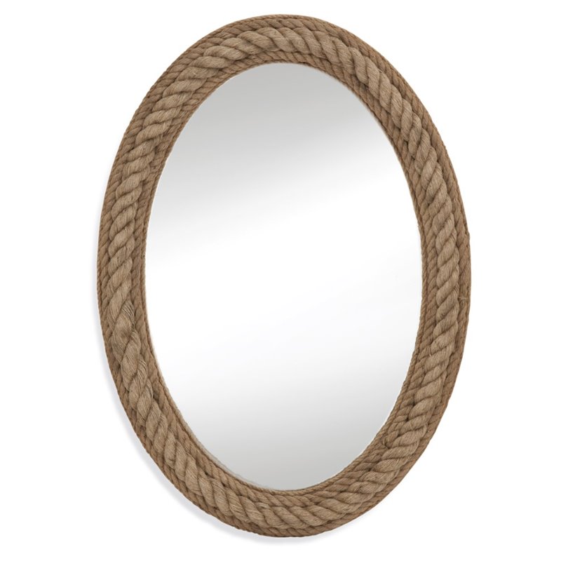 Bassett Mirror Rope Fabric Wall Mirror in Brown