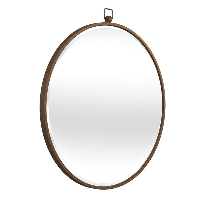 Bassett Mirror Quinn Metal Wall Mirror in Antique Bronze