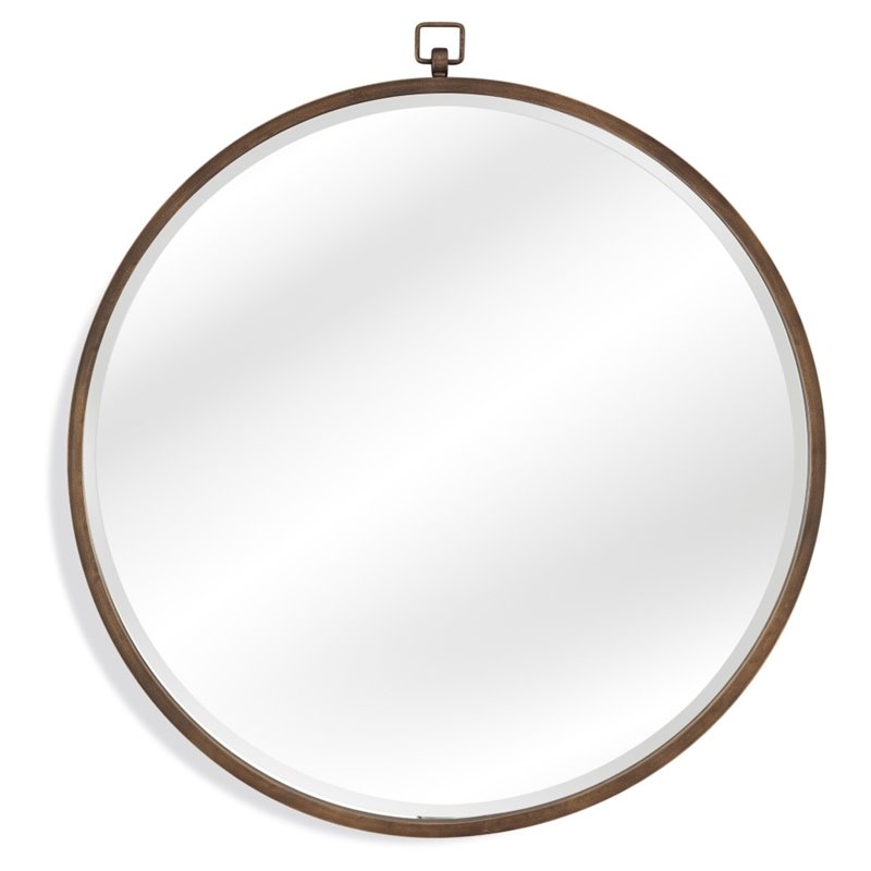Bassett Mirror Quinn Metal Wall Mirror in Antique Bronze