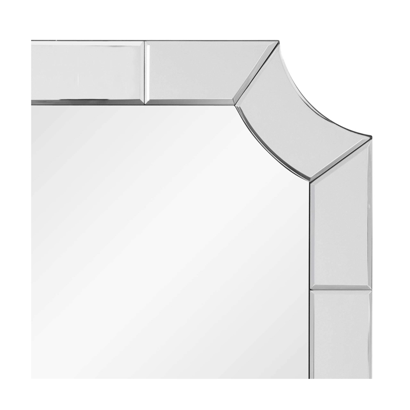 Bassett Mirror Reagan Wall Mirror in Clear Mirror Glass Engineered Wood Frame