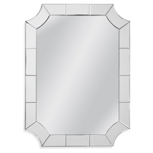 bassett mirror reagan wall mirror in clear mirror glass engineered wood frame