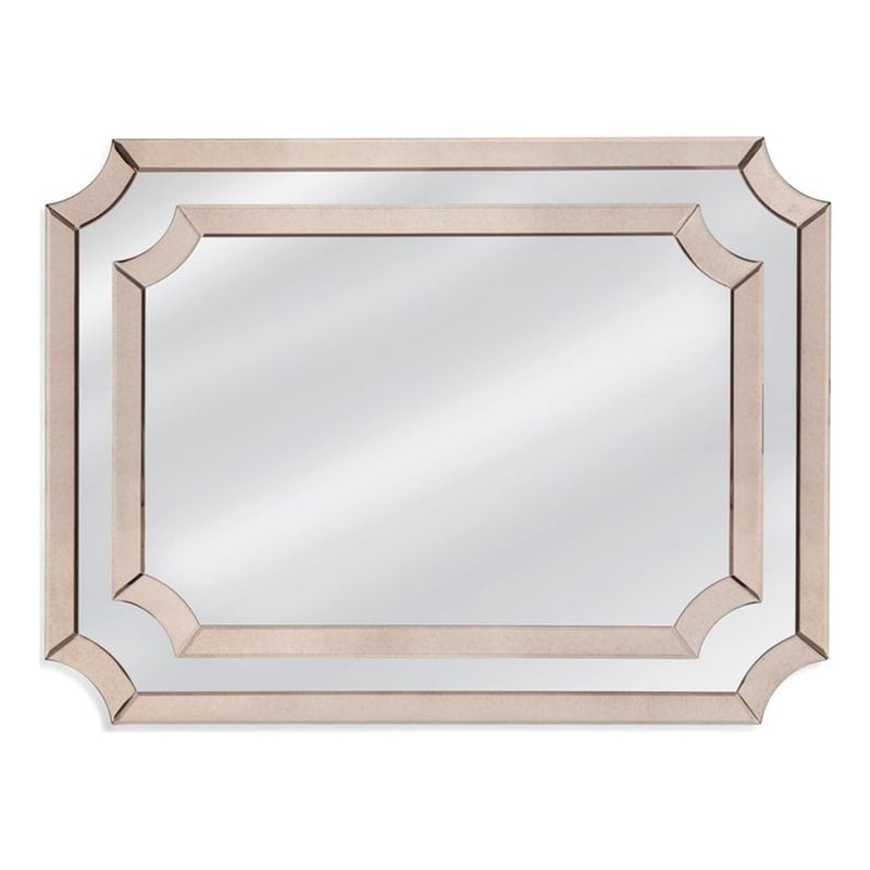 Bassett Mirror Jules Wall Mirror in Clear Mirror Glass Engineered Wood