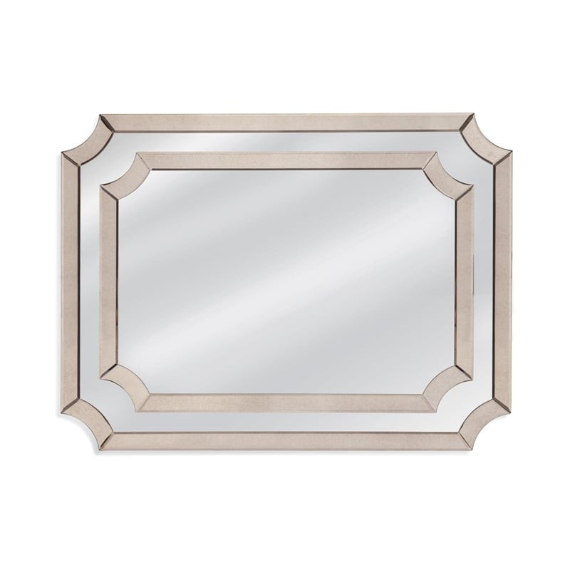 Bassett Mirror Jules Wall Mirror in Clear Mirror Glass Engineered Wood
