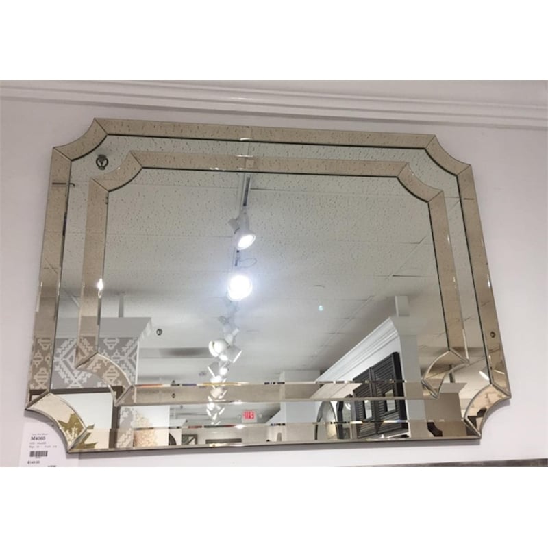 Bassett Mirror Jules Wall Mirror in Clear Mirror Glass Engineered Wood