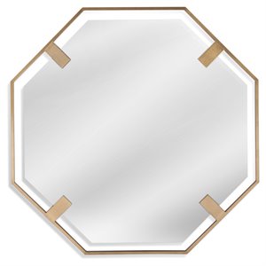 Audrina Bryleigh Hexagon Sun-Shape Glass Silver Polished Accent Wall Mirror 