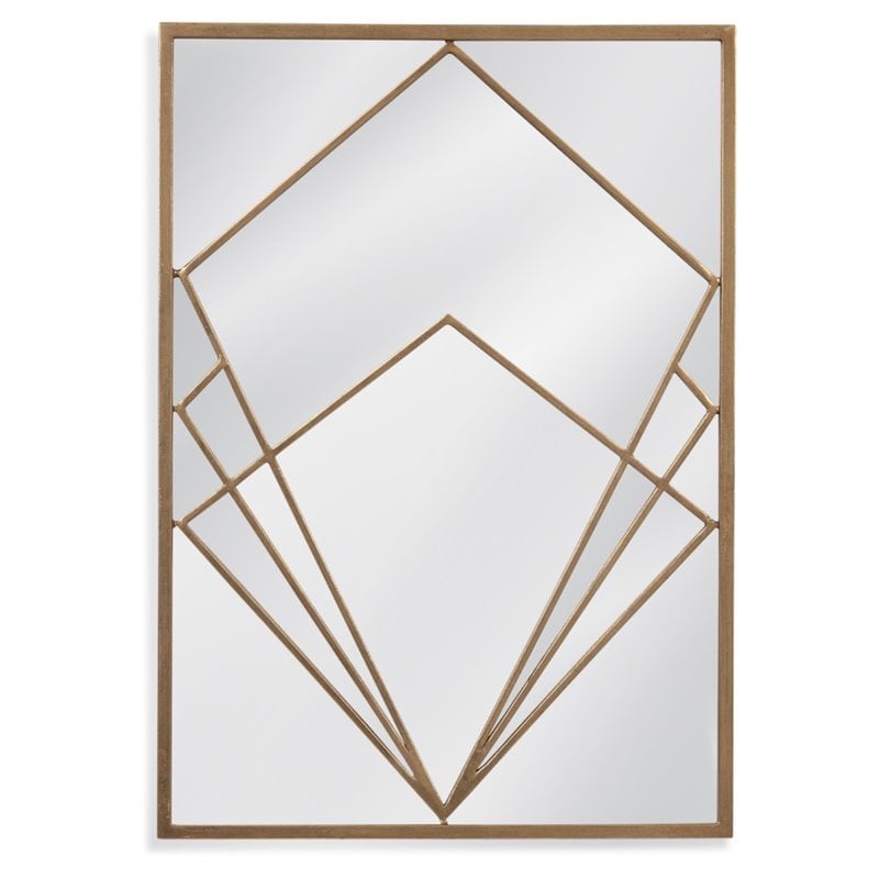 Bassett Mirror Jase Metal Wall Mirror in Gold Frame