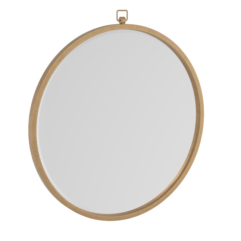 Logaan Metal Wall Mirror in Gold Leaf Finish with Pocket Watch Details