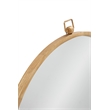 Logaan Metal Wall Mirror in Gold Leaf Finish with Pocket Watch Details