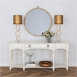 Logaan Metal Wall Mirror in Gold Leaf Finish with Pocket Watch Details
