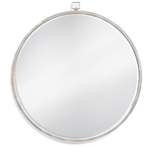 bennet metal wall mirror in silver leaf