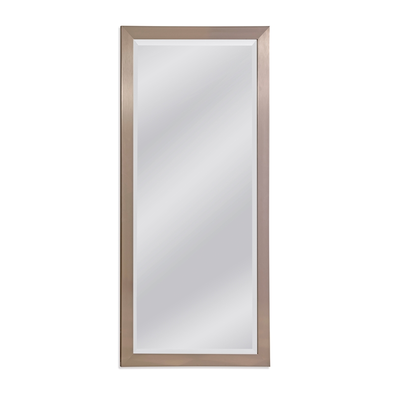 Stainless Leaner Mirror in Polished Chrome Wood Frame