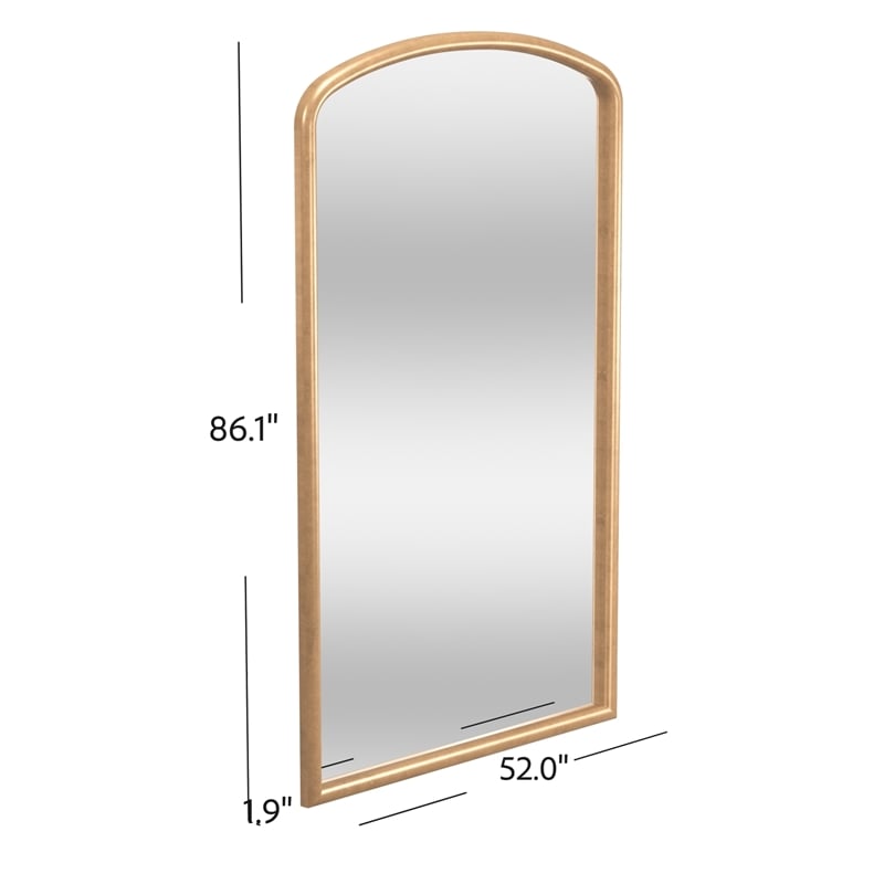 Brookings Leaner Mirror in Antique Gold Leaf Polyurethane Frame