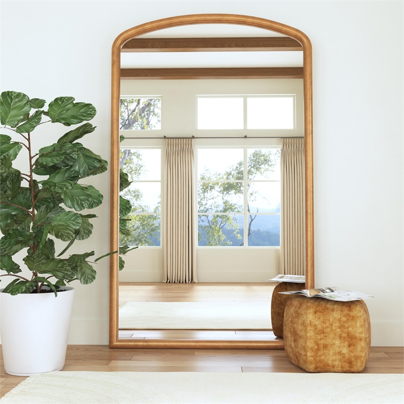 Brookings Leaner Mirror in Antique Gold Leaf Polyurethane Frame