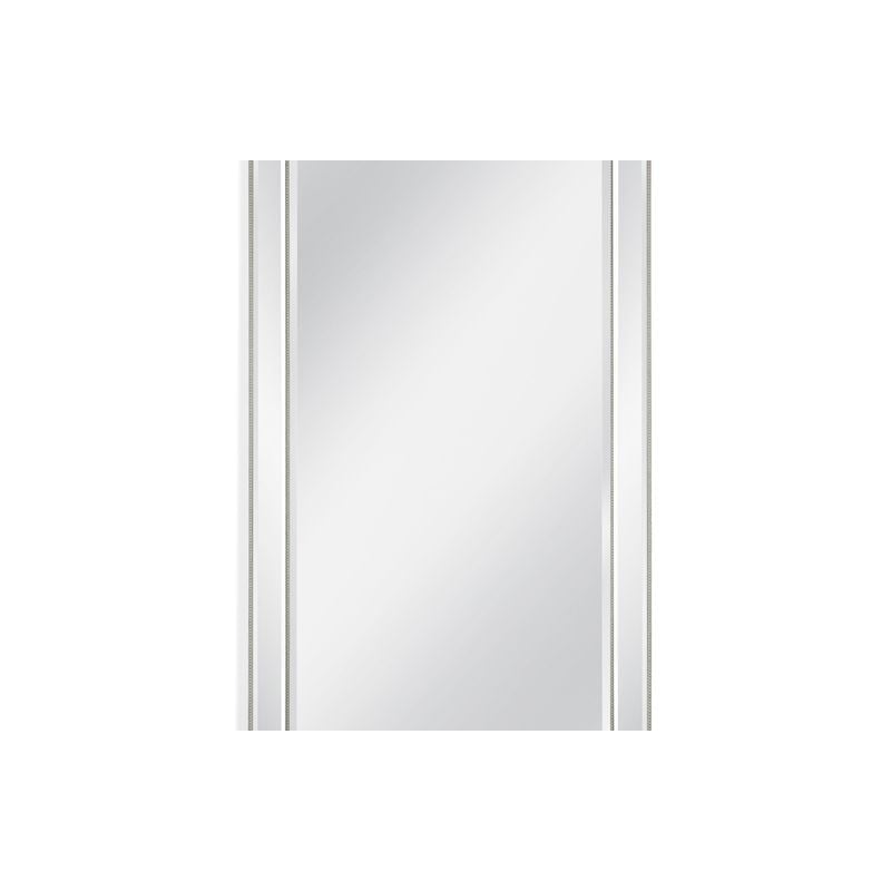 Bassett Mirror Ashley Leaner Wood Mirror in Shiny White and Silver