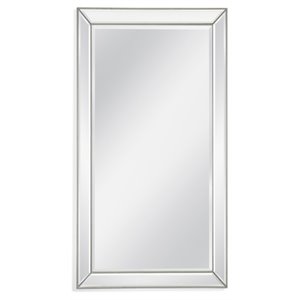 bassett mirror leaner wood mirror in shiny white and silver