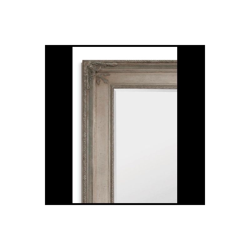 Prazzo Leaner Mirror in Antique Silver Leaf Wood Frame