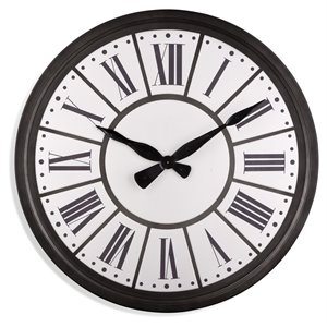 bassett mirror flanders metal wall clock in dark brown