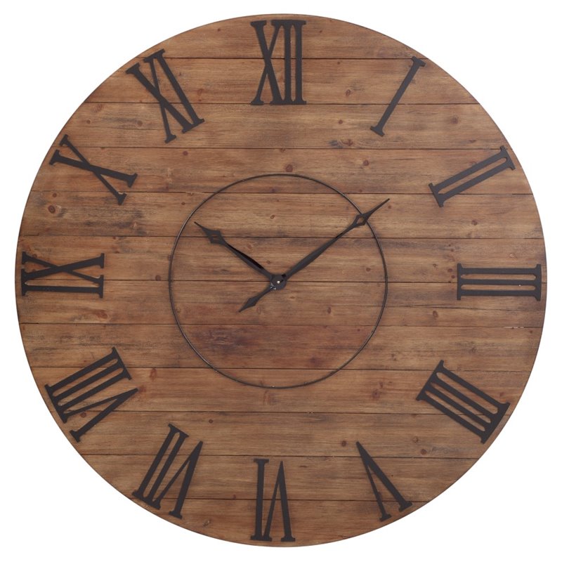 Bassett Mirror Ramato Wood Wall Clock in Natural