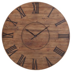 Bassett Mirror Ramato Wood Wall Clock in Natural