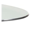 Symmetry Oval Glass Top Dining Table with Wood Base in Bronze
