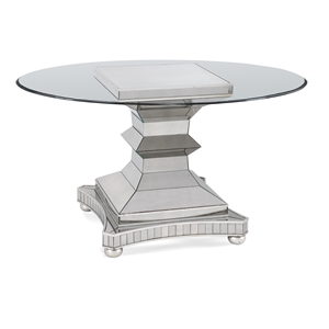 bassett mirror moiselle metal dining table in mirrored