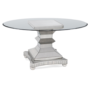 bassett mirror moiselle metal dining table in mirrored