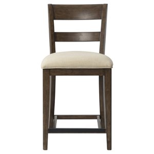 Bassett Mirror Paxton Counter Stool in Medium Brown
