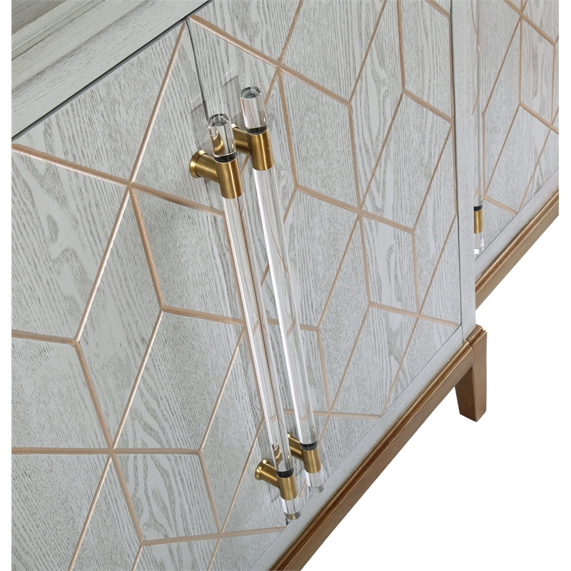 Perrine Wood 4-Door Server in Soft Graphite Gray