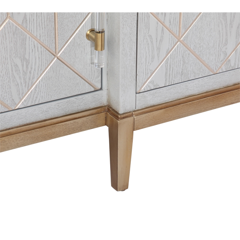 Perrine Wood 4-Door Server in Soft Graphite Gray