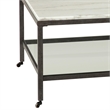 Whitman Marble Rectangular Cocktail Table in Bronze and Ivory Marble