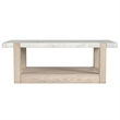 Whitman Marble Rectangular Cocktail Table in Bronze and Ivory Marble