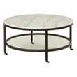 Whitman Marble Round Modern Cocktail Table in Bronze