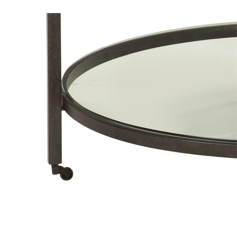 Whitman Marble Round Modern Cocktail Table in Bronze