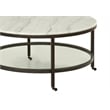 Whitman Marble Round Modern Cocktail Table in Bronze
